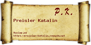 Preisler Katalin névjegykártya